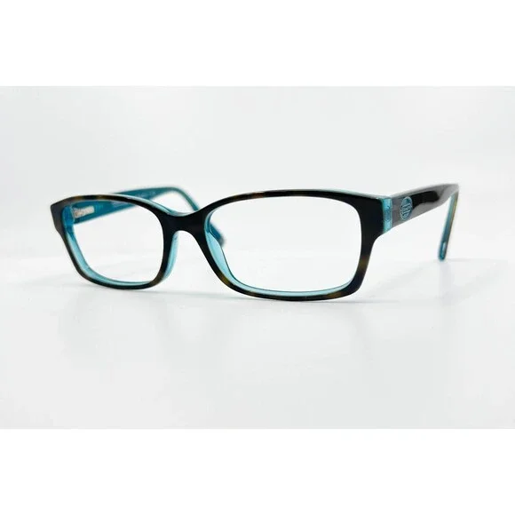 Coach Eyeglasses Frames HC 6040 5116 Dark Tortoise Teal Blue Full Rim 52-16-135 - Picture 1 of 7